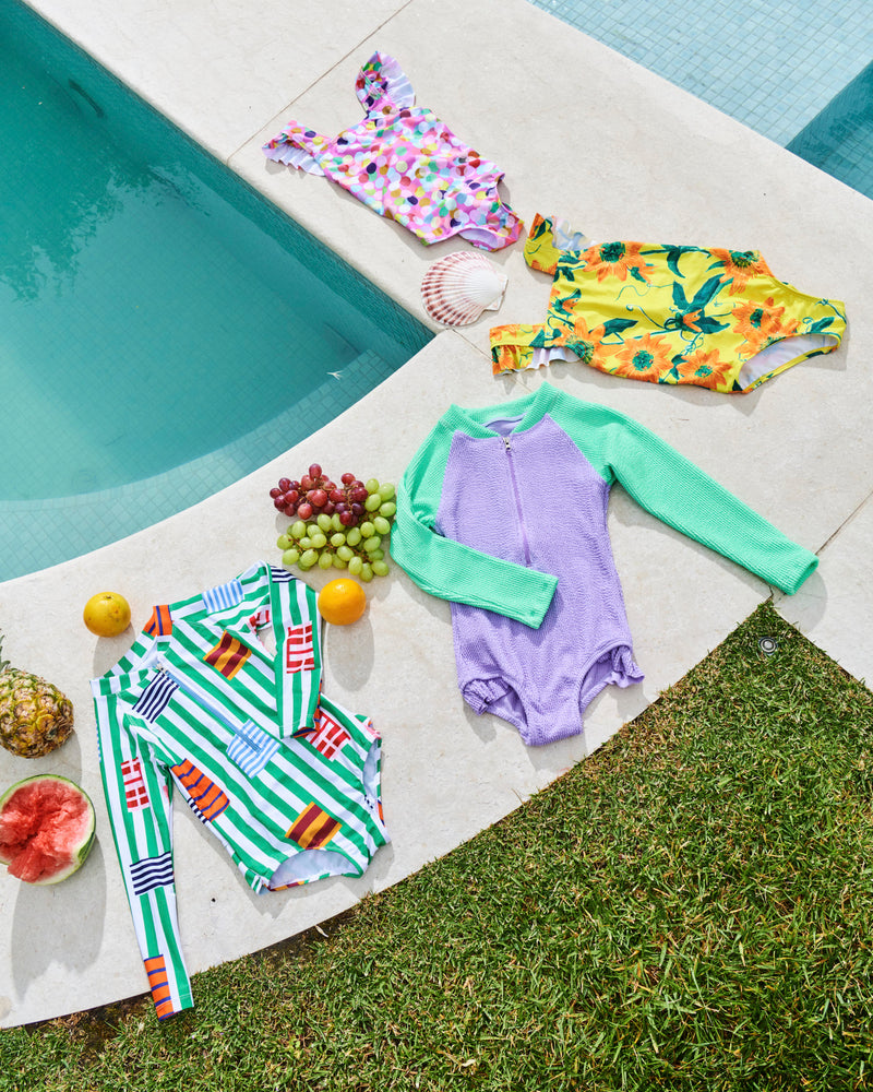 Frutti Crinkle Long Sleeve Bathers