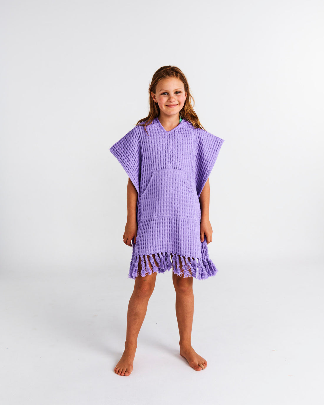 Lilac Kids Waffle Poncho