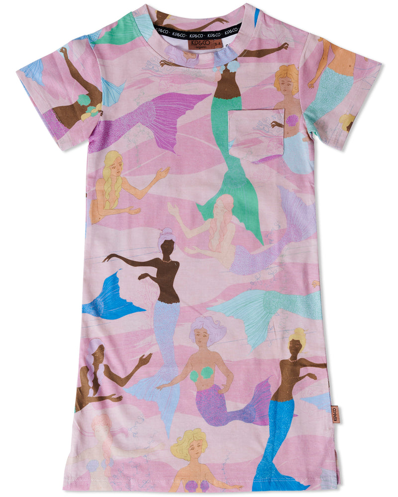 Mermaid Delight Organic Cotton Short Sleeve Nightie