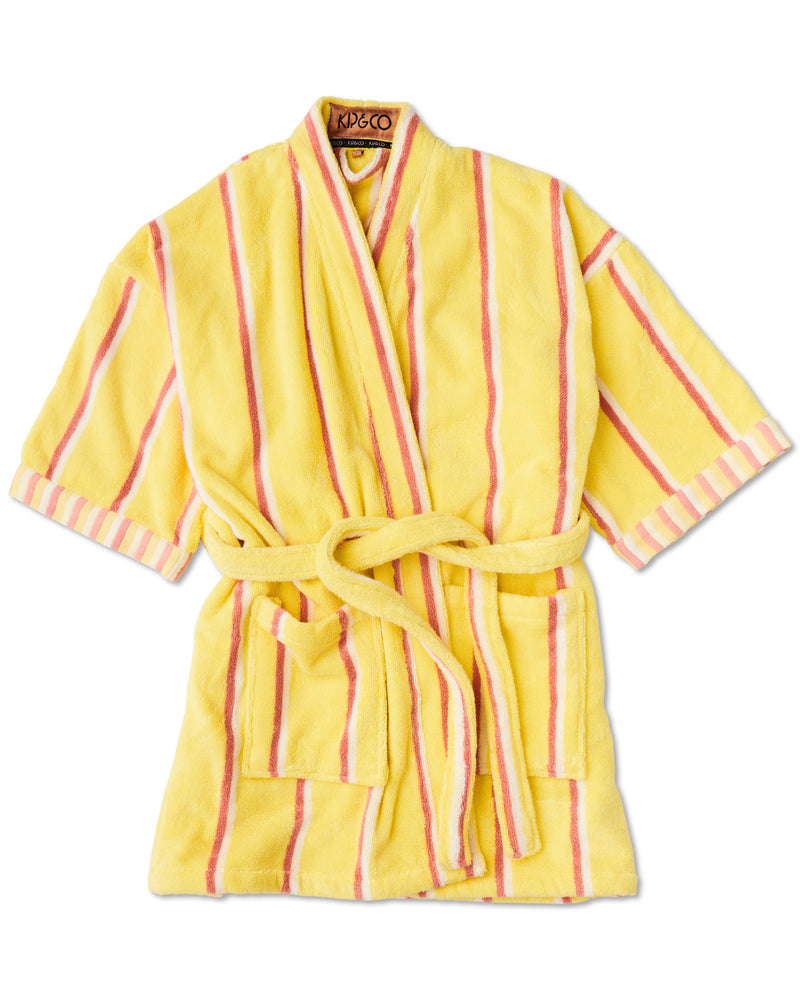 Pina Colada Stripe Terry Mini Bath Robe