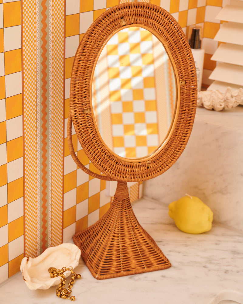 Salon Rattan Mirror