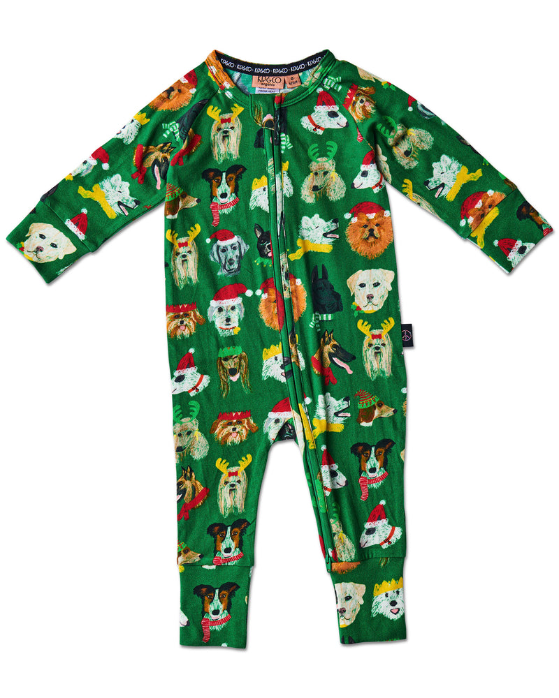 Santa's Little Helper Organic Long Sleeve Zip Romper