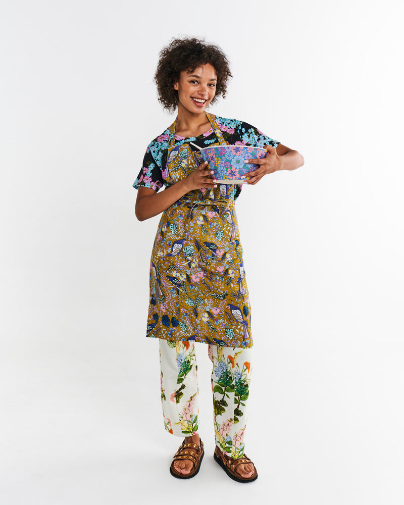 Birds Of Paradise Linen Apron