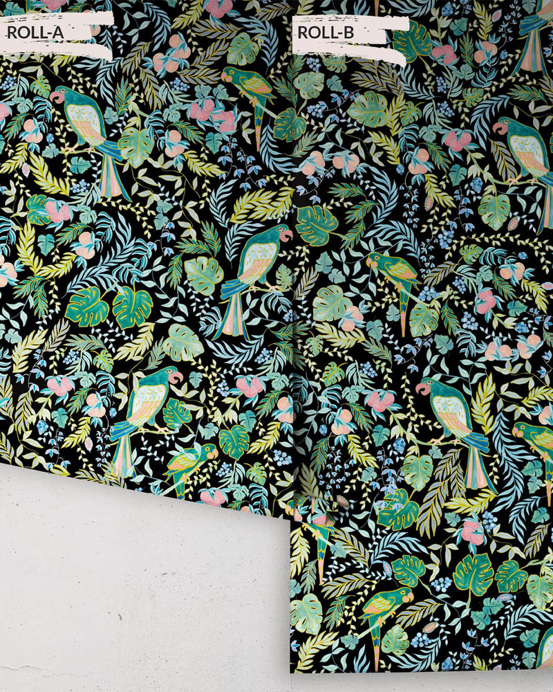 Milton & King x Kip&Co Tropical Paradise Black Wallpaper 2R