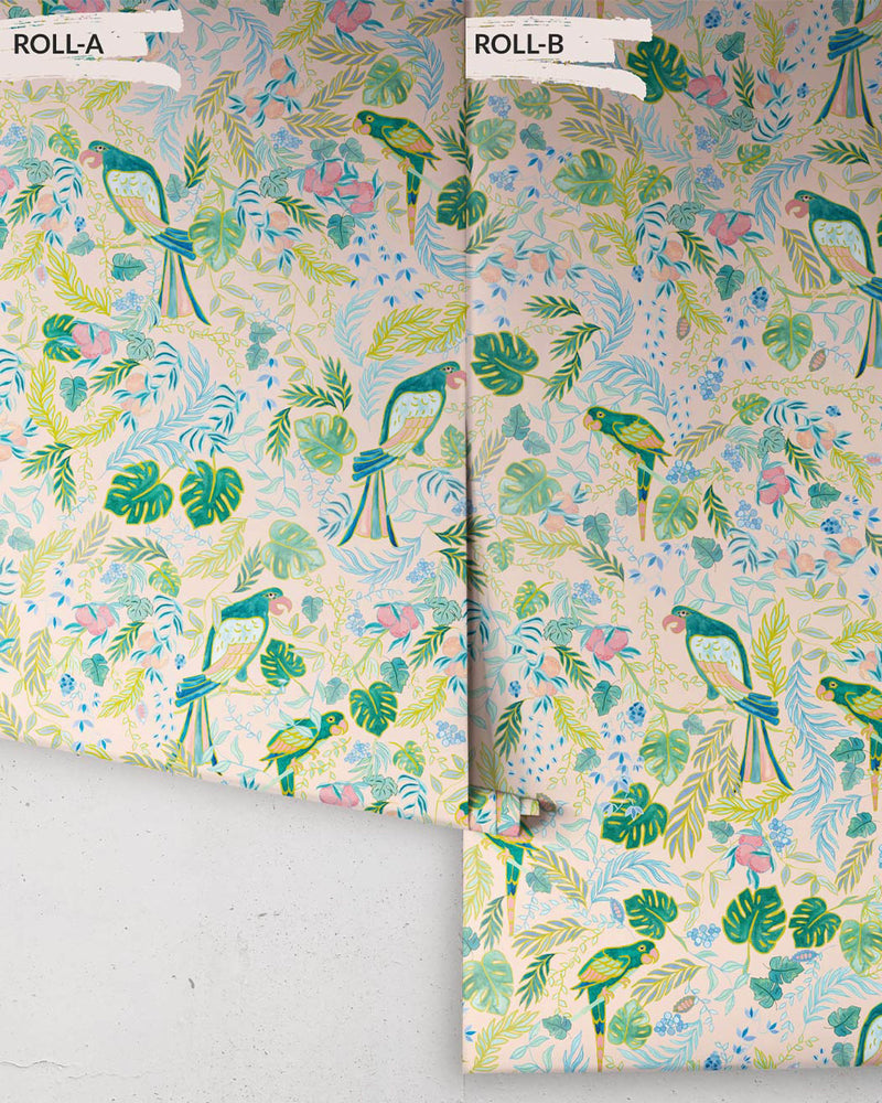 Milton & King x Kip&Co Tropical Paradise Peach Wallpaper 2R