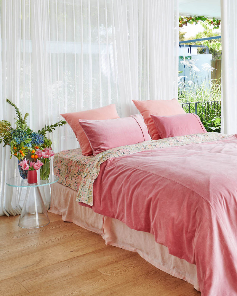 Dusty Rose Velvet Quilt Cover