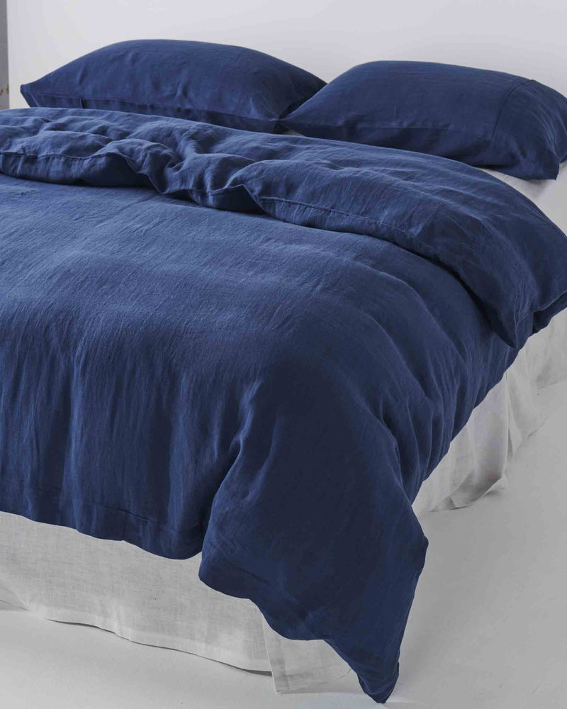 Indigo Linen Quilt Cover