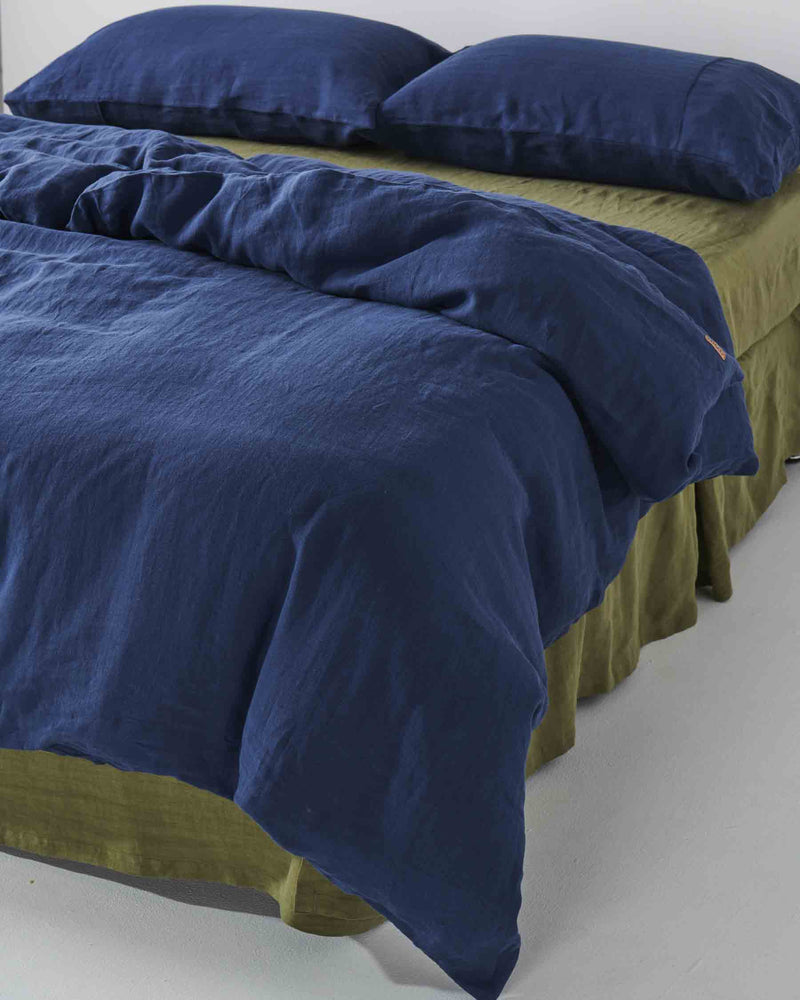 Indigo Linen Quilt Cover