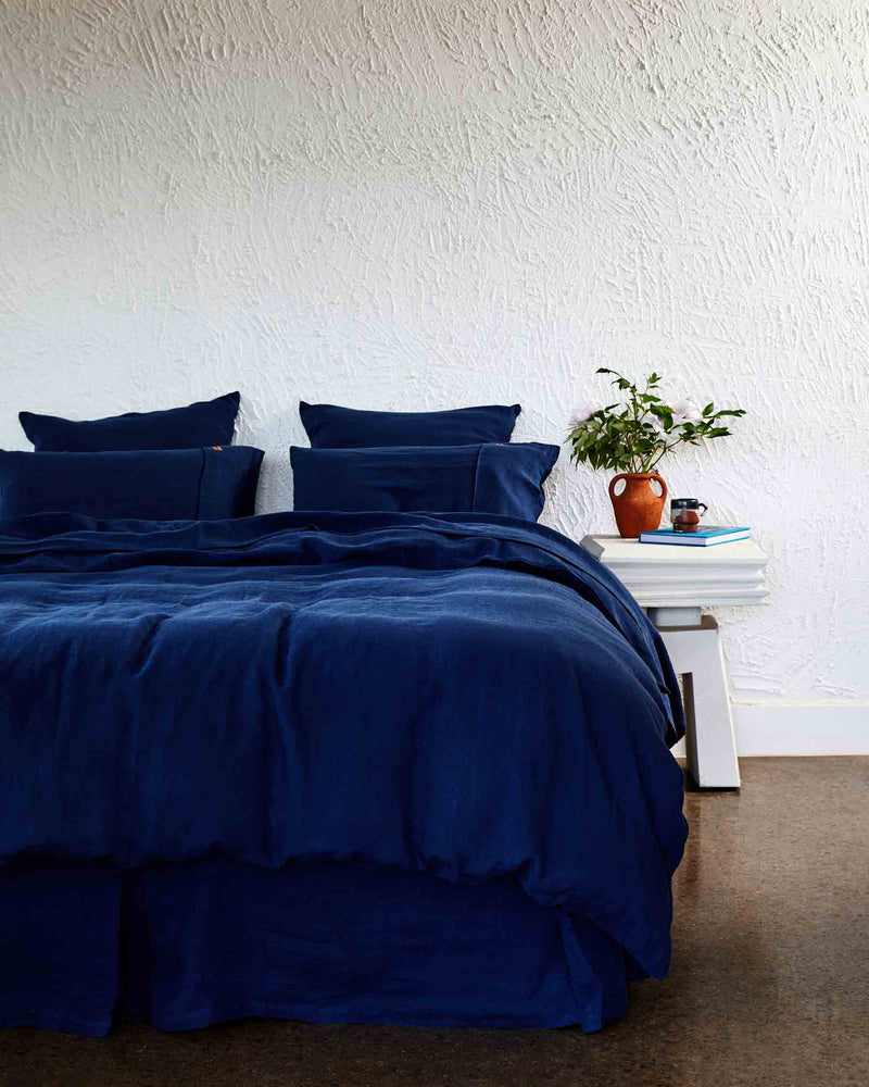 Indigo Linen Quilt Cover