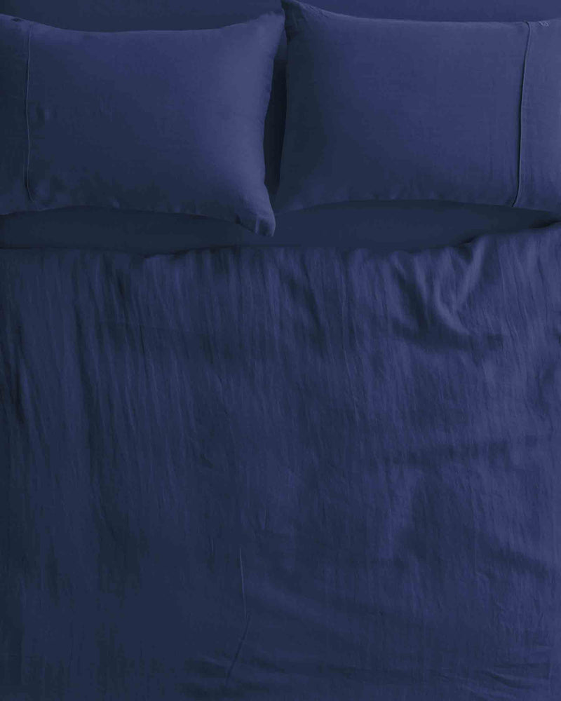 Indigo Linen Quilt Cover