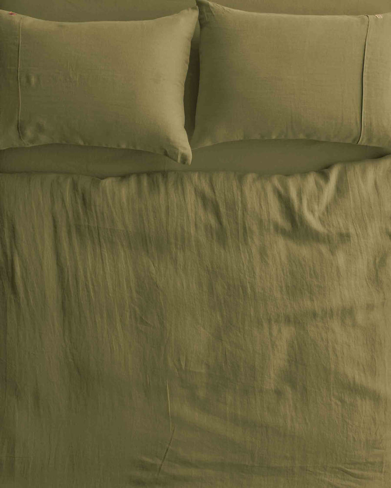 Olive Linen Pillowcases