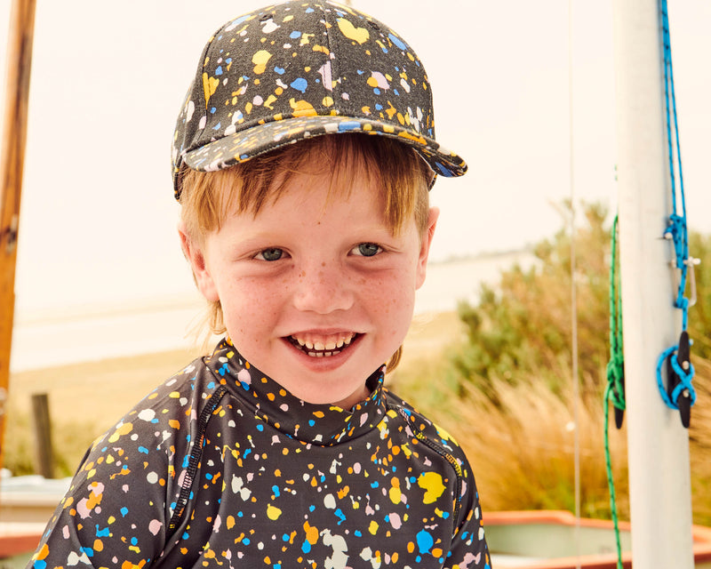 Splatter Black Peak Cap