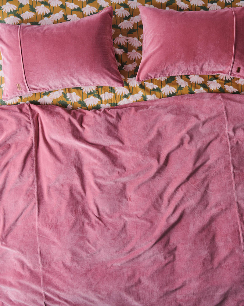 Dusty Rose Velvet Quilt Cover